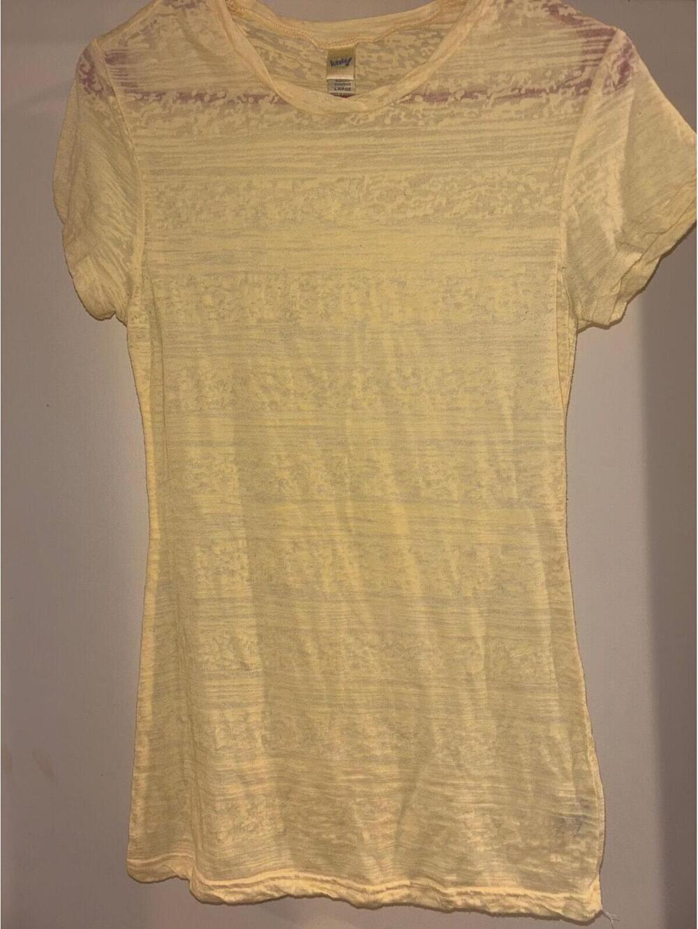 Kavio Burnout Graphic Tee Large Boho Festival Casual Top
